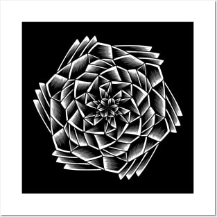 Artwork Illustration Beautiful Silver Crystal Flower Posters and Art